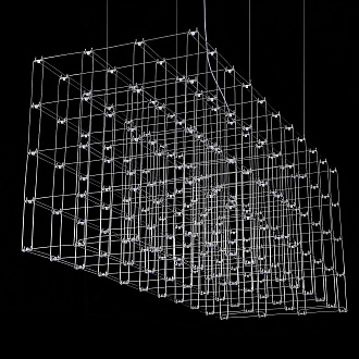 Подвесная люстра Quasar Cosmos Square LED pendant light 80/80/200 200*80*80 см, 220*LED*1W, ImperiumLoft 40.2440, Серебристый