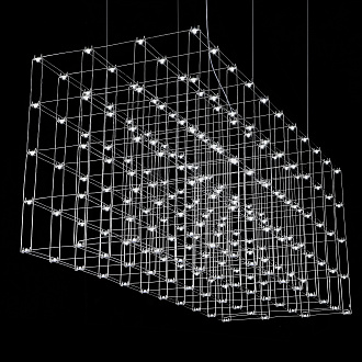 Подвесная люстра Quasar Cosmos Square LED pendant light 80/80/200 200*80*80 см, 220*LED*1W, ImperiumLoft 40.2440, Серебристый