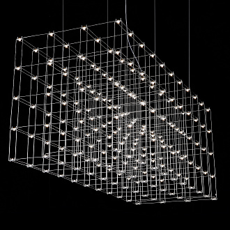 Подвесная люстра Quasar Cosmos Square LED pendant light 80/80/200 200*80*80 см, 220*LED*1W, ImperiumLoft 40.2440, Серебристый