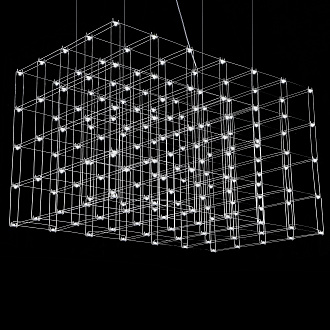 Подвесная люстра Quasar Cosmos Square LED pendant light 80/80/140 140*80*80 см, 175*LED*1W, ImperiumLoft 40.2440, Серебристый