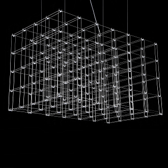 Подвесная люстра Quasar Cosmos Square LED pendant light 80/80/140 140*80*80 см, 175*LED*1W, ImperiumLoft 40.2440, Серебристый