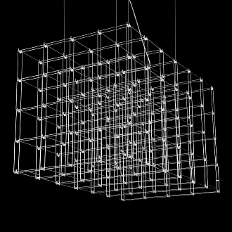 Подвесная люстра Quasar Cosmos Square LED pendant light 80/80/140 140*80*80 см, 175*LED*1W, ImperiumLoft 40.2440, Серебристый