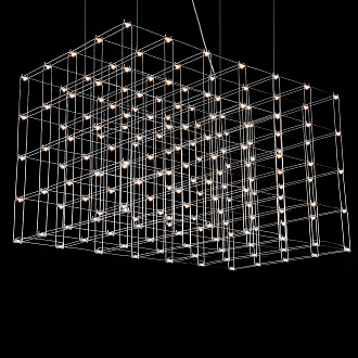Подвесная люстра Quasar Cosmos Square LED pendant light 80/80/140 140*80*80 см, 175*LED*1W, ImperiumLoft 40.2440, Серебристый