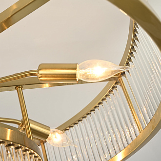 Люстра на штанге RH Marais Round Chandelier D80 80*80*30 см, 12*E14*40W, ImperiumLoft 40.2668, Латунь