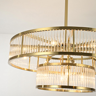 Люстра на штанге RH Marais Round Chandelier D80 80*80*30 см, 12*E14*40W, ImperiumLoft 40.2668, Латунь