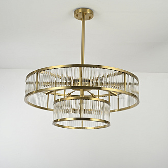 Люстра на штанге RH Marais Round Chandelier D80 80*80*30 см, 12*E14*40W, ImperiumLoft 40.2668, Латунь