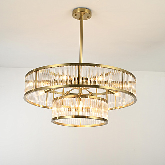 Люстра на штанге RH Marais Round Chandelier D80 80*80*30 см, 12*E14*40W, ImperiumLoft 40.2668, Латунь