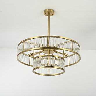 Люстра на штанге RH Marais Round Chandelier D80 80*80*30 см, 12*E14*40W, ImperiumLoft 40.2668, Латунь