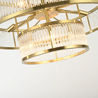 Люстра на штанге RH Marais Round Chandelier D80 80*80*30 см, 12*E14*40W, ImperiumLoft 40.2668, Латунь