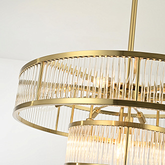 Люстра на штанге RH Marais Round Chandelier D80 80*80*30 см, 12*E14*40W, ImperiumLoft 40.2668, Латунь