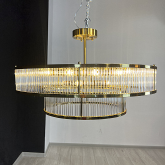 Люстра на штанге RH Marais Round Chandelier D80 80*80*30 см, 12*E14*40W, ImperiumLoft 40.2668, Латунь