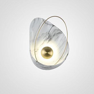 Бра CLAM Белый мрамор 27*27*40 см, 1*LED*6W, 3000, 4000, 6000K, ImperiumLoft CLAM01, Латунь