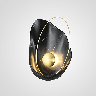 Бра CLAM Черный мрамор 27*27*40 см, 1*LED*6W, 3000, 4000, 6000K, ImperiumLoft CLAM01, Латунь