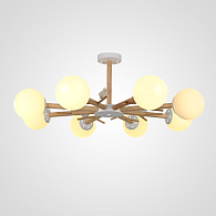 Потолочная люстра FINCH 8 89*89*32 см, 8*E27*60W, ImperiumLoft FINCH01, Белый, Орех