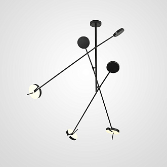 Люстра светодиодная на штанге TALK B L3 176*176*150 см, 3*LED*5W, ImperiumLoft TALK-B01, Чёрный