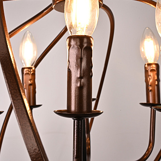 Подвесная люстра Cagie Dark chocolate L8 54*54*52 см, 8*E14*40W, ImperiumLoft cagie01, Коричневый