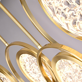 Дизайнерская люстра на штанге ЛУНА lighting collection L100 42*18*18 см, 5*LED*11W, 3000K, ImperiumLoft CAMEO01, Золотистый