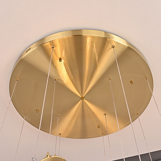 Дизайнерская подвесная люстра ЛУНА lighting collection D70 77*20*20 см, 12*LED*10W, 3000K, ImperiumLoft CAMEO01, Золотистый