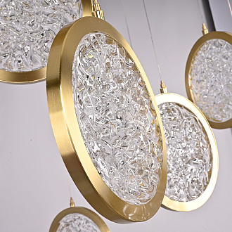 Дизайнерская подвесная люстра ЛУНА lighting collection D70 77*20*20 см, 12*LED*10W, 3000K, ImperiumLoft CAMEO01, Золотистый
