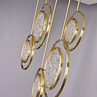 Дизайнерская люстра на штанге ЛУНА lighting collection L60 42*18*18 см, 5*LED*11W, 3000K, ImperiumLoft CAMEO01, Золотистый