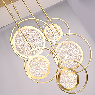 Дизайнерская люстра на штанге ЛУНА lighting collection L60 42*18*18 см, 5*LED*11W, 3000K, ImperiumLoft CAMEO01, Золотистый