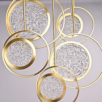 Дизайнерская люстра на штанге ЛУНА lighting collection L60 42*18*18 см, 5*LED*11W, 3000K, ImperiumLoft CAMEO01, Золотистый