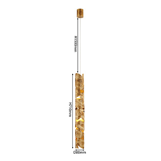 Подвес *8,5*79-229 см, 1*LED*5,5W, 3000K, Favourite Leaftube 4802-1P, античное золото