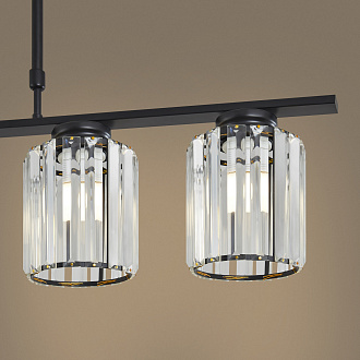 Люстра 100*14*-81 см, 5*E27*200W, Freya  FR5474PL-05B, Черный
