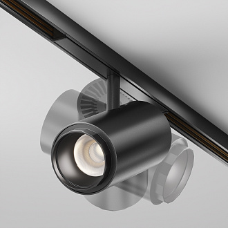Трековый светильник Focus Zoom Exility X 4000K 12Вт 10-45° 16*1*-13 см, *LED*12W, 650K, Maytoni Technical  TR244-12W4K-B, Черный