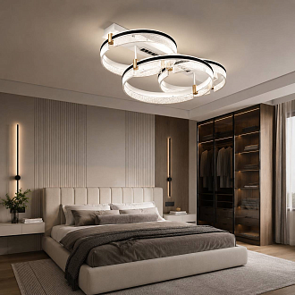 Потолочный светильник 88*50*21- см, *LED*177W, 3000-6000K, MODELIGHT  MDL.1058.880CL WH, Черный, Золото, Белый