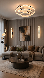 Потолочный светильник *80*25- см, *LED*265W, 3000-6000K, MODELIGHT  MDL.1059.830CL WH, Черный, Золото, Белый
