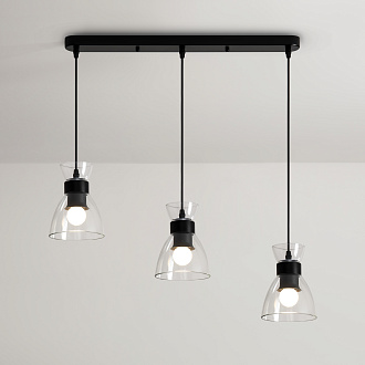 Подвесной светильник 65,5*13,5*20-122 см, 3*E27*40W, Freya  FR5503PL-03B, Черный