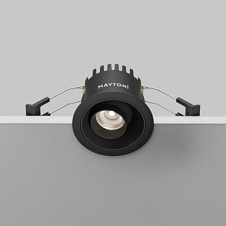 Встраиваемый светильник *6,5*-4,9 см, *LED*10W, 4000K, Maytoni Technical Dip T DL128-10W4K-B, Черный