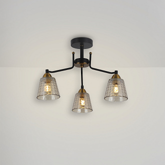 Люстра *54*34-34 см, 3*E27*60W, Freya Capella FR4017PL-03BBZ, Черный и Бронза