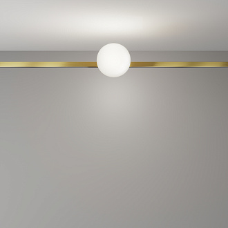 Трековый светильник 12,4*10*-10 см, *LED*5W, 4000K, Maytoni Technical Luna TR229-1-5W4K-BS, Латунь