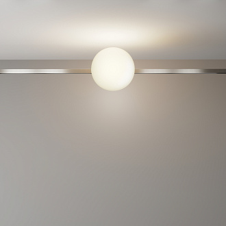 Трековый светильник 16,7*15*-15 см, *LED*8W, 3000K, Maytoni Technical Luna TR229-1-8W3K-PT, Платина