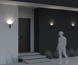 Уличный настенный светильник 5*7*-20 см, *LED*5W, 3000K, Maytoni Outdoor Tube O508WL-L5B3K, Черный