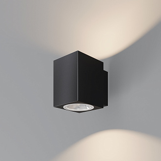 Уличный настенный светильник 8*12*-11 см, *LED*10W, 3000K, Maytoni Outdoor Block O507WL-L10B3K, Черный