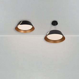 Светильник *50*-15 см, *LED*65W, 3000-7000K, Freya Портал/Portal FR6092CL-L72GB, Черный с Золотом