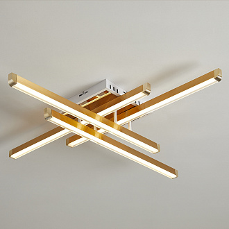 Светильник 67*67*-12 см, *LED*80W, 3000-7000K, Freya Твикс/Twiks FR6198CL-L88G, Золото