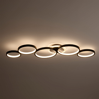 Светильник 94,5*40,5*6-6 см, *LED*150W, 3000-5700K, Freya Нео Гео/Neo Geo FR6201CL-L150GB, Черный и Золото