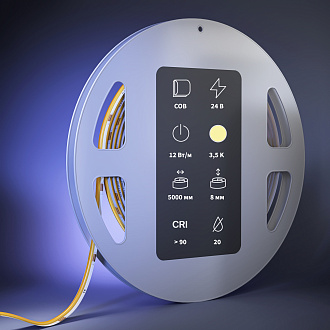 Светодиодная лента Ультра 24V COB 12W/м 3500К 5м IP 20 201309 Maytoni, цена за метр, продается катушками по 5 м